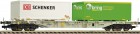 524105 Fleischmann 4 axle Flat car loaded with 2 containers